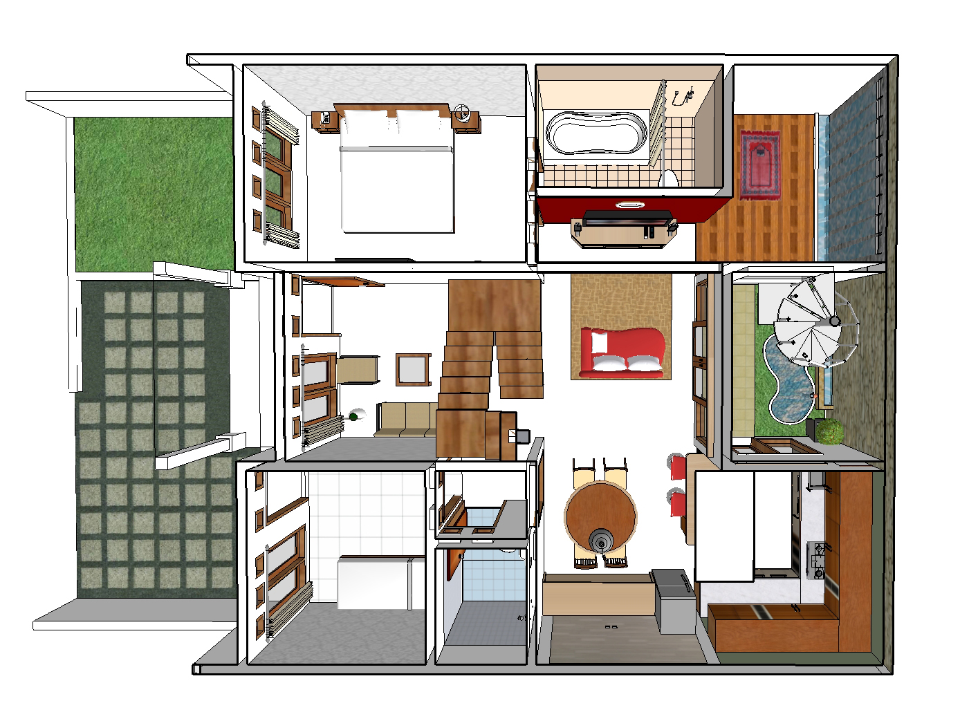 Denah Rumah Sederhana Minimalis 2 Lantai 3d Desain Rumah Minimalis
